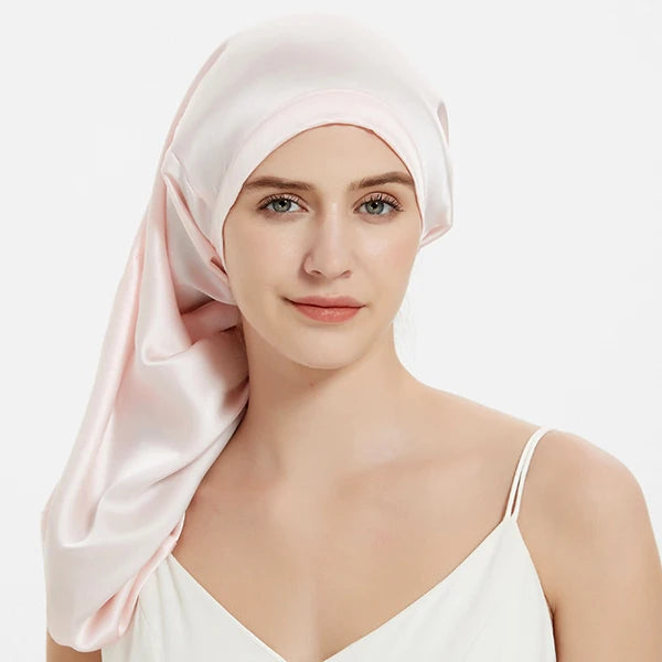 Bonnet 100% soie pour cheveux long