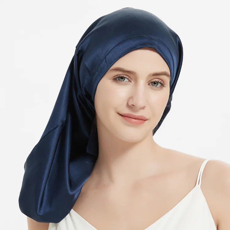 Bonnet 100% soie pour cheveux long