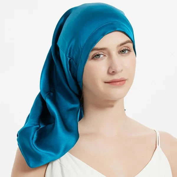 Bonnet 100% soie pour cheveux long