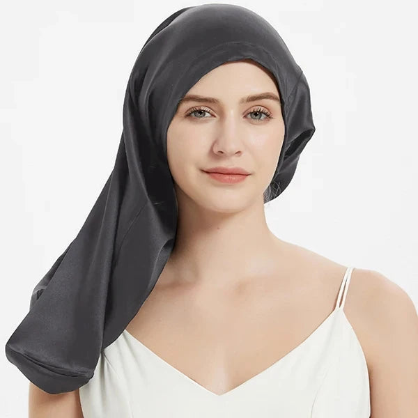 Bonnet 100% soie pour cheveux long