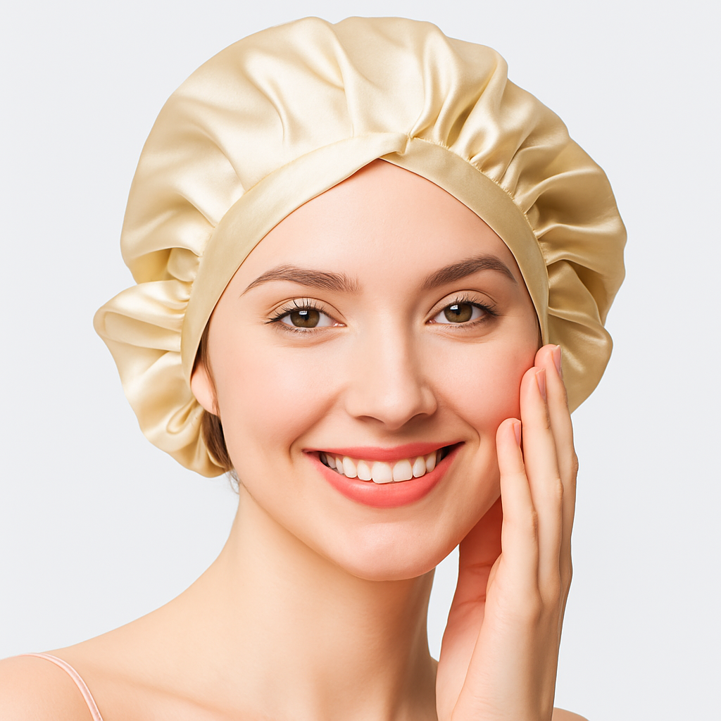 bonnet en soie de murier champagne