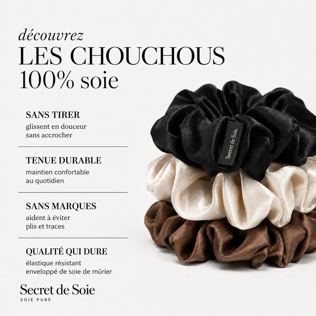 Chouchous en soie x3 Secret de Soie