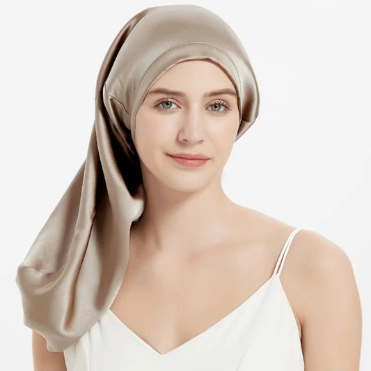 Bonnet 100% soie pour cheveux long