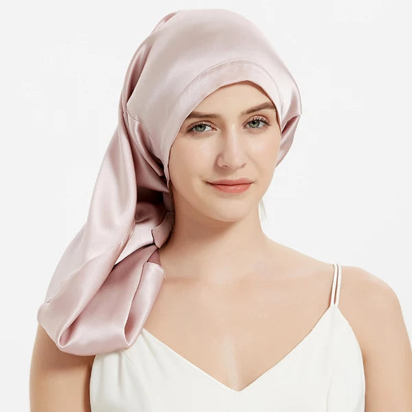 Bonnet 100% soie pour cheveux long