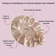 Bonnet de Nuit en Soie Anti-Frisottis, Hydratation et Confort